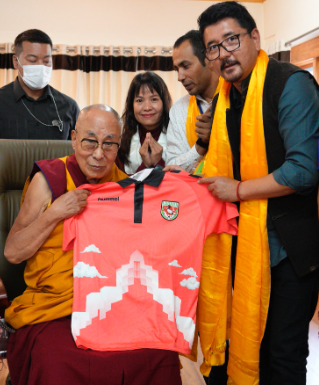 Dalai Lama Blesses 1 Ladakh FC Home Jersey by Hummel