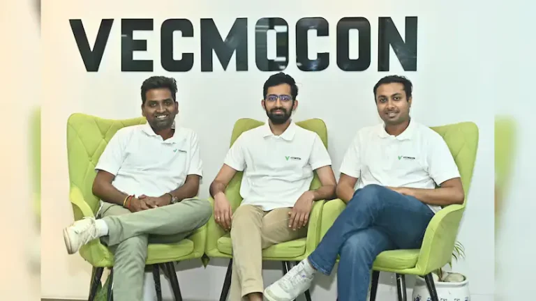 Vecmocon Co-founders - Adarshkumar Balaraman (COO); Shivam Wankhede (CTO); and Peeyush Asati (CEO)