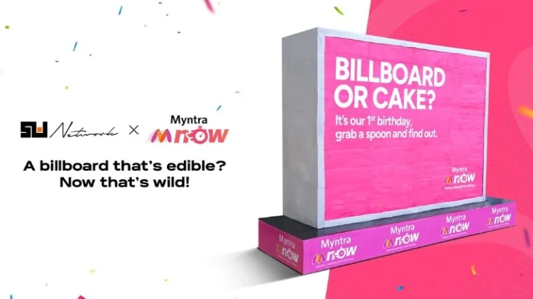Sociowash Creates India’s First Fully Edible Billboard to Celebrate Myntra M-Now’s First Birthday